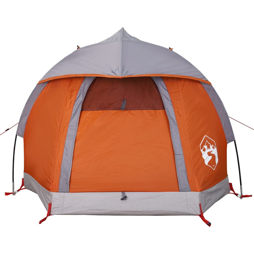 Tenda Campeggio a Cupola 1Persona Grigia Arancione Impermeabile 94790