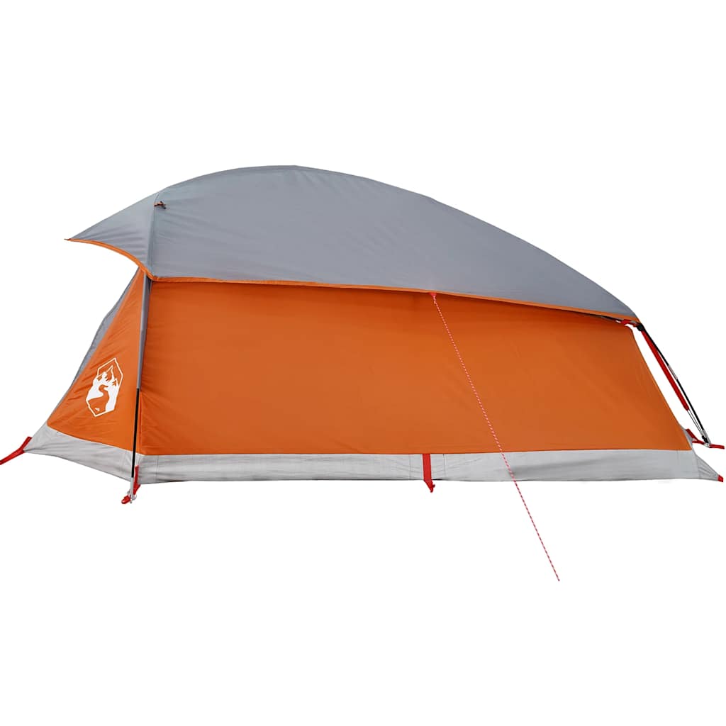 Tenda Campeggio a Cupola 1Persona Grigia Arancione Impermeabile 94790