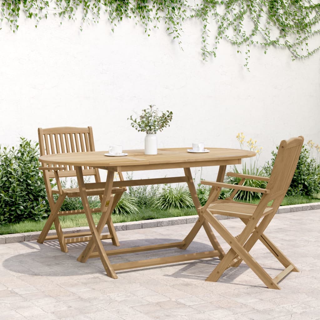 Tavolo da Giardino Pieghevole 160x85x75cm Legno Massello Acacia 365746