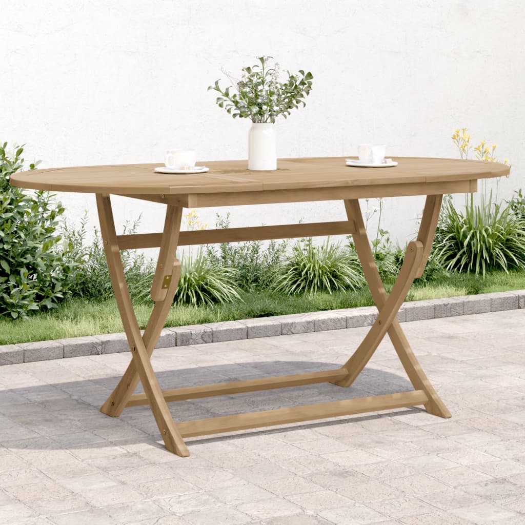 Tavolo da Giardino Pieghevole 160x85x75cm Legno Massello Acacia 365746