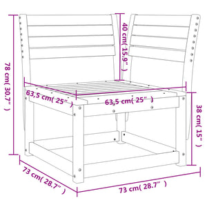 Divano Angolare da Giardino 73x73x78 cm Legno Massello di Pino 844664