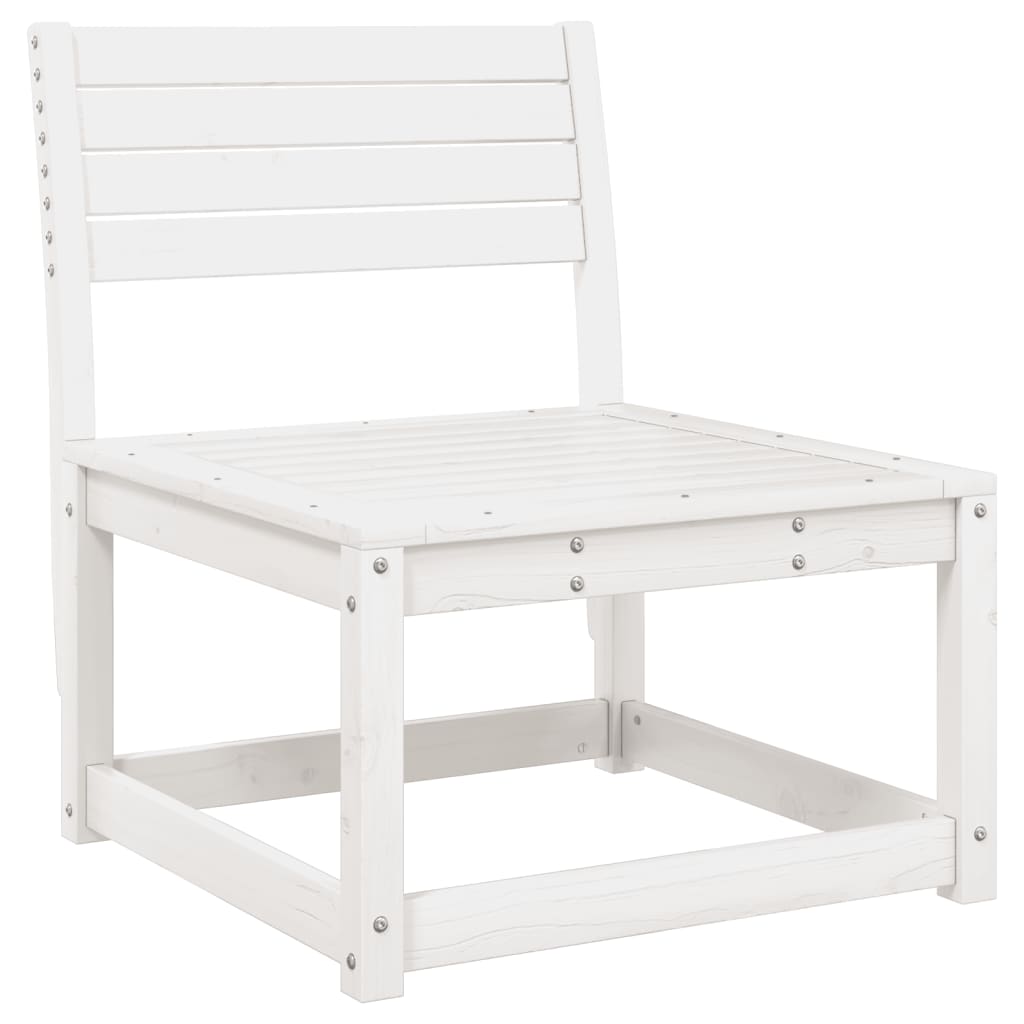 Divani Giardino con Cuscini 2pz Legno Massello di Pino Bianco 844705