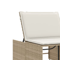 Lettini Prendisole 2 pz con Tavolino Beige in Polyrattan 368426