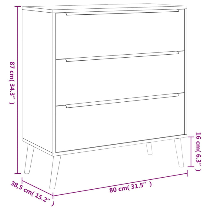 Cassettiera Rovere Sonoma 80x38,5x87 cm in Legno Multistrato 377414