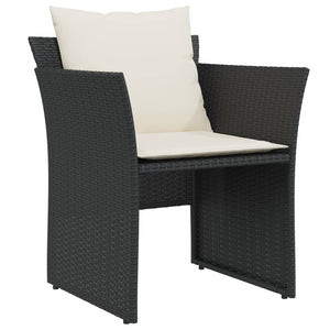 Poltrona da Giardino con Poggiapiedi in Polyrattan Nero 368616