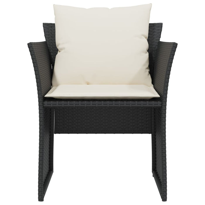 Poltrona da Giardino con Poggiapiedi in Polyrattan Nero 368616