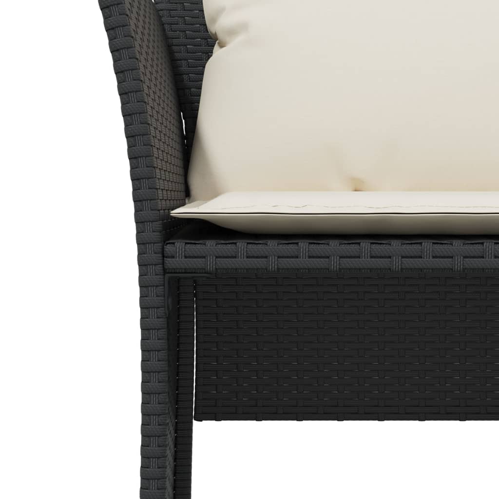 Poltrona da Giardino con Poggiapiedi in Polyrattan Nero 368616