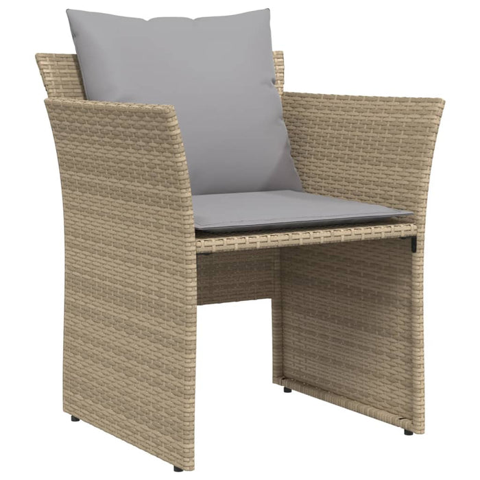 Sedia da Giardino con Poggiapiedi in Polyrattan Beige 368619