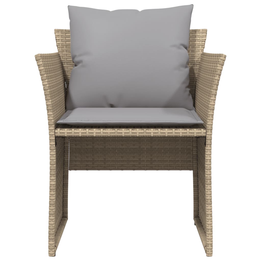 Sedia da Giardino con Poggiapiedi in Polyrattan Beige 368619