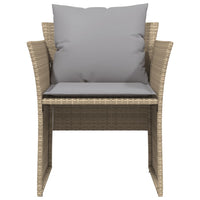 Sedia da Giardino con Poggiapiedi in Polyrattan Beige 368619