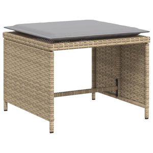 Sedia da Giardino con Poggiapiedi in Polyrattan Beige 368619