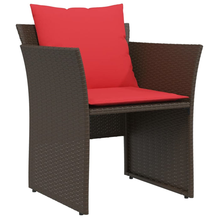 Sedia da Giardino con Poggiapiedi in Polyrattan Marrone 368622