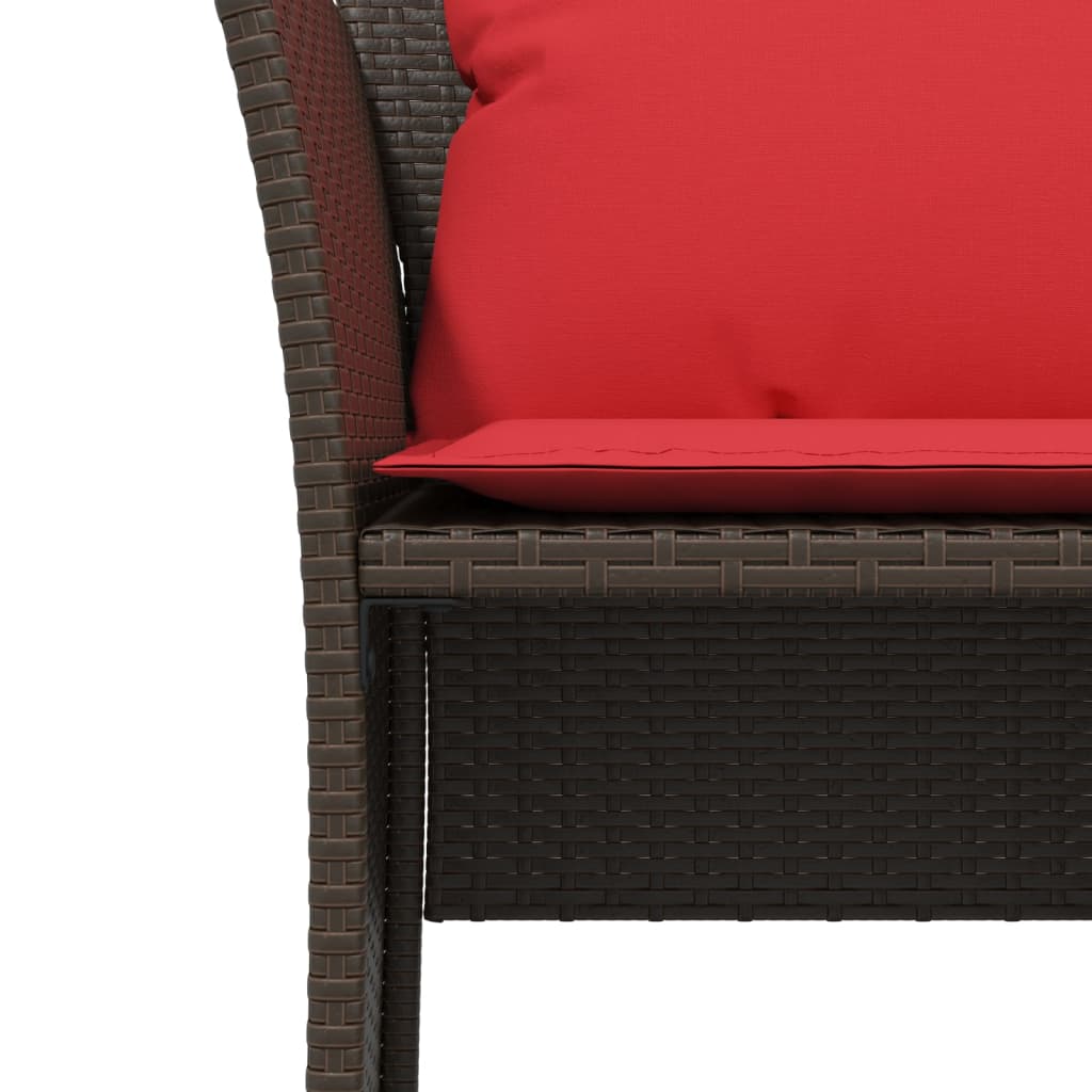 Sedia da Giardino con Poggiapiedi in Polyrattan Marrone 368622