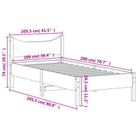 Giroletto Marrone Cera 100x200 cm in Legno Massello di Pino 844736