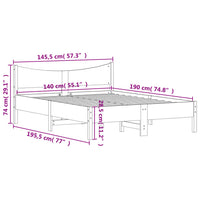 Giroletto Bianco 140x190 cm in Legno Massello di Pino 844742