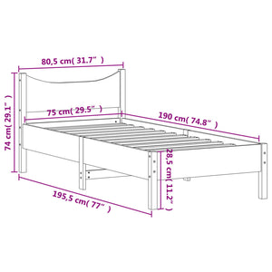 Giroletto 75x190 cm in Legno Massello di Pino 844757