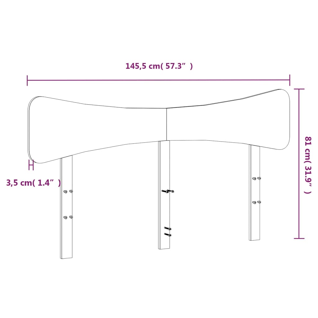 Testiera 140 cm in Legno Massello di Pino 844777