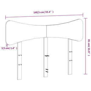 Testiera Bianca 135 cm in Legno Massello di Pino 844782