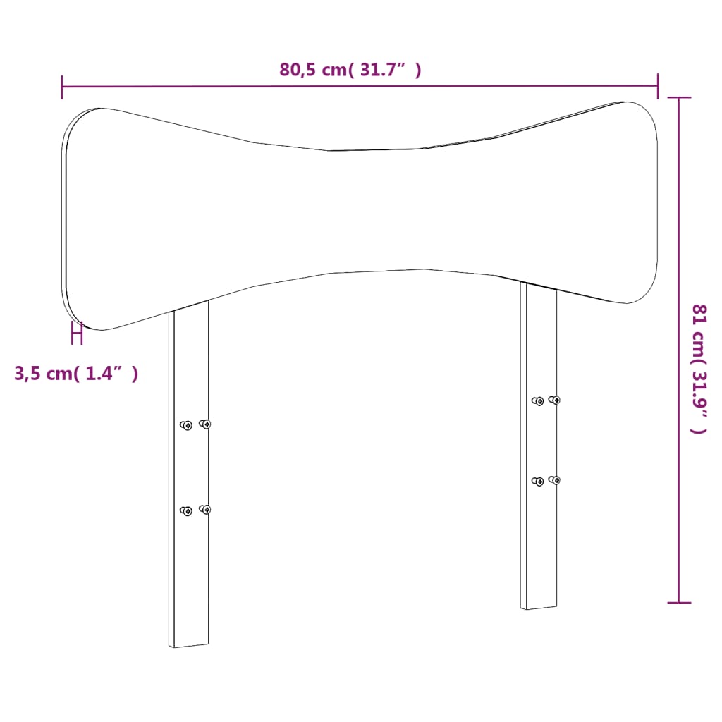 Testiera 75 cm in Legno Massello di Pino 844797