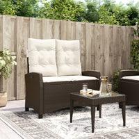 Panca Reclinabile da Giardino con Cuscini Marrone in Polyrattancod mxl 87712