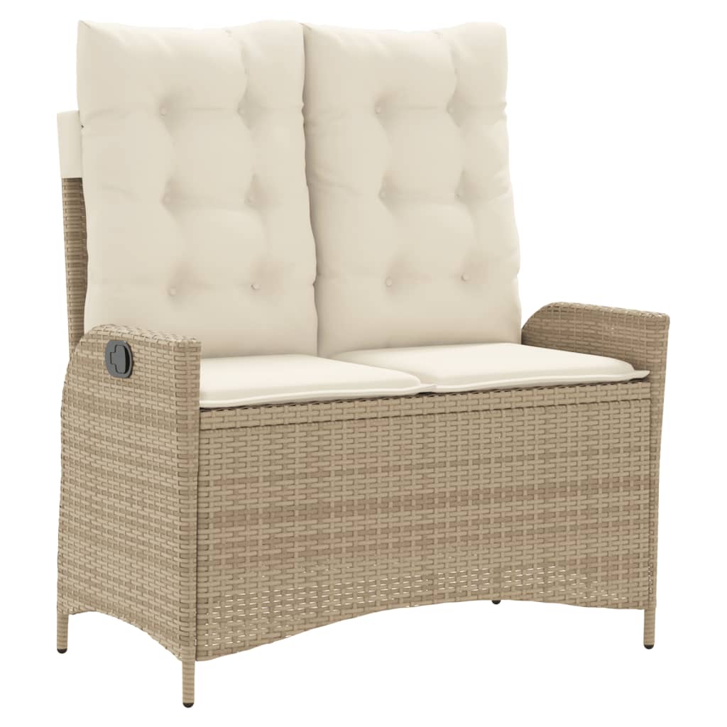 Panca Reclinabile da Giardino con Cuscini Beige in Polyrattancod mxl 111707