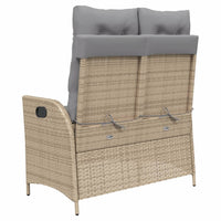 Panca Reclinabile da Giardino con Cuscini Beige in Polyrattan 368240