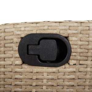 Panca Reclinabile da Giardino con Cuscini Beige in Polyrattan 368240