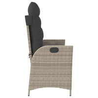 Panca Reclinabile Giardino con Cuscini Grigio Chiaro Polyrattan 368241