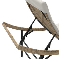 Lettini Prendisole 2 pz con Tavolino Beige in Polyrattan 368254