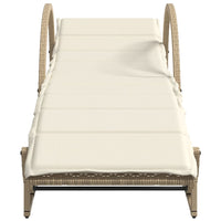 Lettini Prendisole 2 pz con Tavolino Beige in Polyrattan 368266