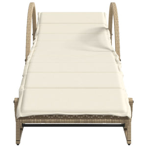 Lettini Prendisole 2 pz con Tavolino Beige in Polyrattan 368266