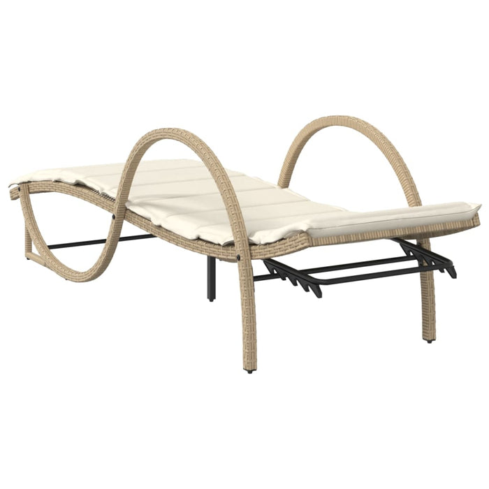 Lettini Prendisole 2 pz con Tavolino Beige in Polyrattan 368266