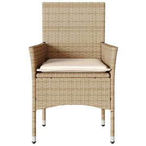 Sedie da Giardino con Cuscini 2 pz Beige in Polyrattan 368113