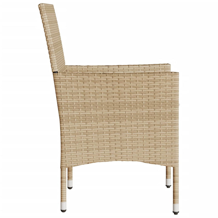 Sedie da Giardino con Cuscini 2 pz Beige in Polyrattan 368113