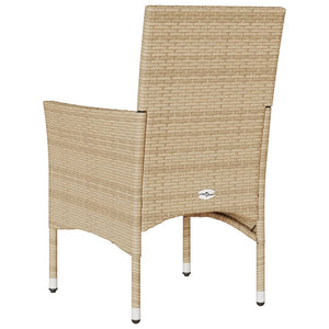 Sedie da Giardino con Cuscini 2 pz Beige in Polyrattan 368113