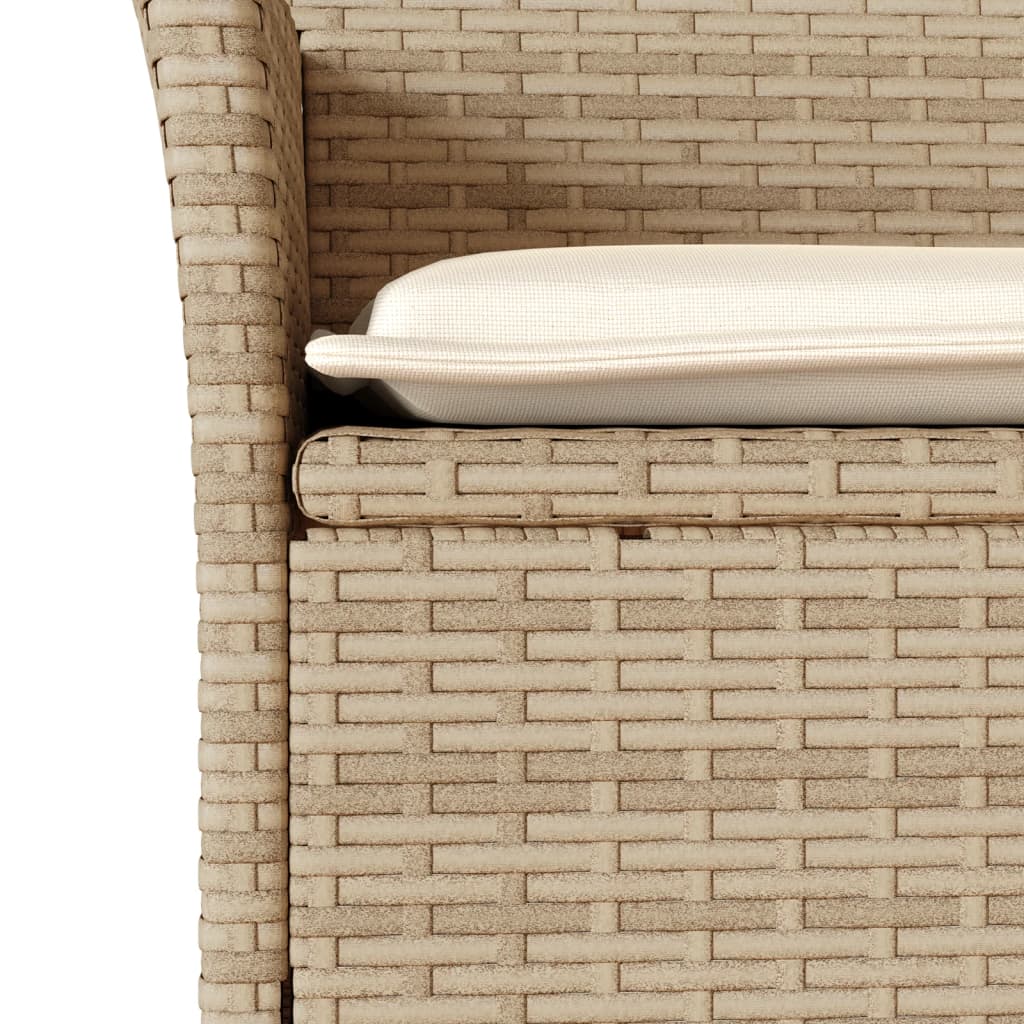 Sedie da Giardino con Cuscini 2 pz Beige in Polyrattan 368113