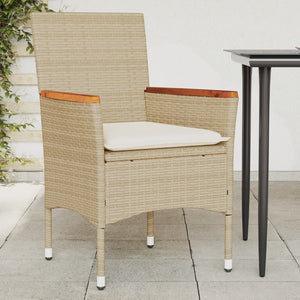 Sedie da Giardino con Cuscini 2 pz Beige in Polyrattancod mxl 91802