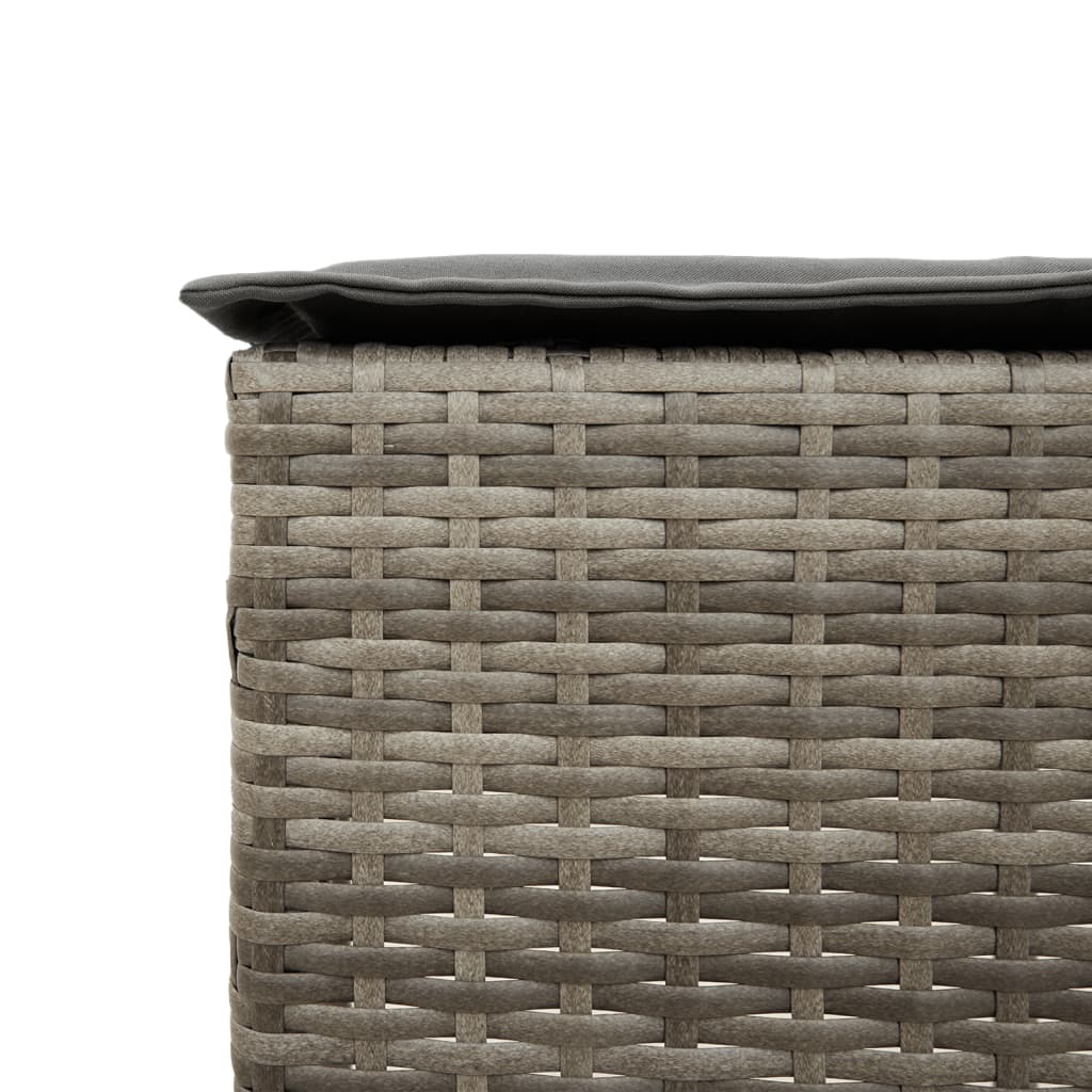 Sgabelli da Bar con Cuscini 2 pz Grigi in Polyrattan 368319