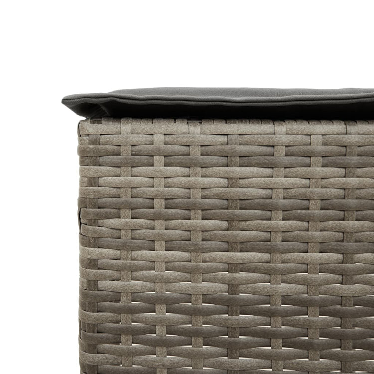 Sgabelli da Bar con Cuscini 2 pz Grigi in Polyrattan 368319