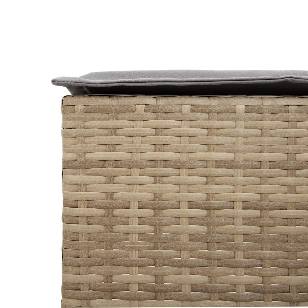 Sgabelli da Bar con Cuscini 2 pz Beige in Polyrattan 368320