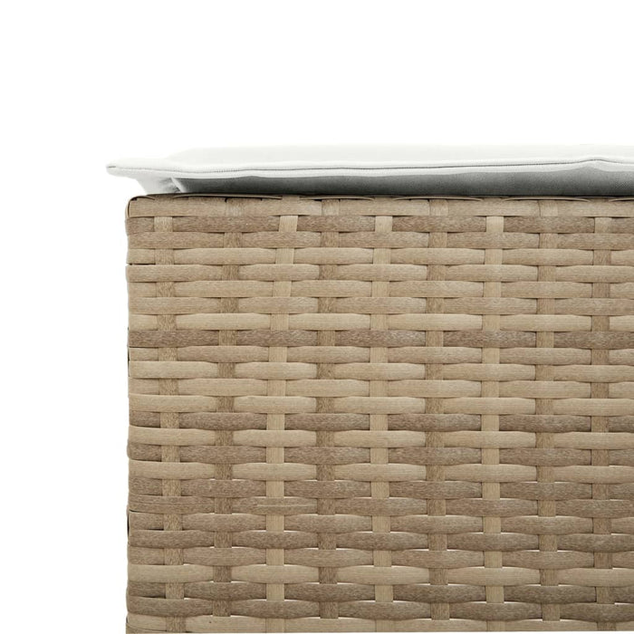 Sgabelli da Bar con Cuscini 2 pz Beige in Polyrattan 368321