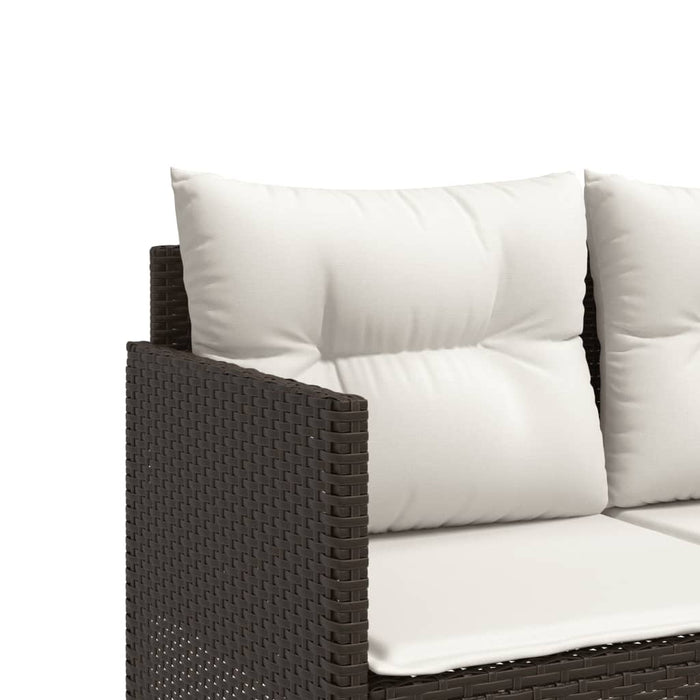 Lettino Prendisole con Cuscini Marrone in Polyrattan 368327