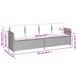 Lettino Prendisole con Cuscini Marrone in Polyrattan 368327