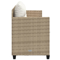 Lettino Prendisole con Cuscini Beige in Polyrattan 368330