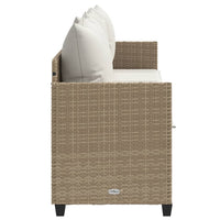 Lettino Prendisole con Cuscini Beige in Polyrattan 368348