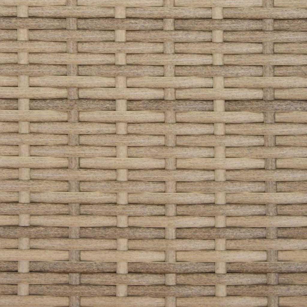 Lettino Prendisole con Cuscini Beige in Polyrattan 368348