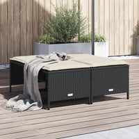 Sgabelli da Giardino con Cuscini 4 pz Neri in Polyrattan 368362