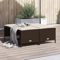 Sgabelli da Giardino con Cuscini 4 pz Marrone in Polyrattan 368363