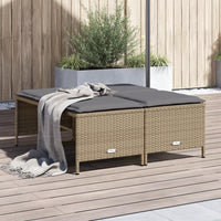 Sgabelli da Giardino con Cuscini 4 pz Beige in Polyrattan 368365