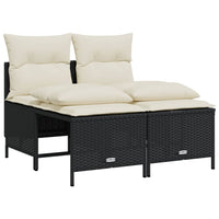 Set Divani da Giardino 4 pz con Cuscini Nero in Polyrattan 368371